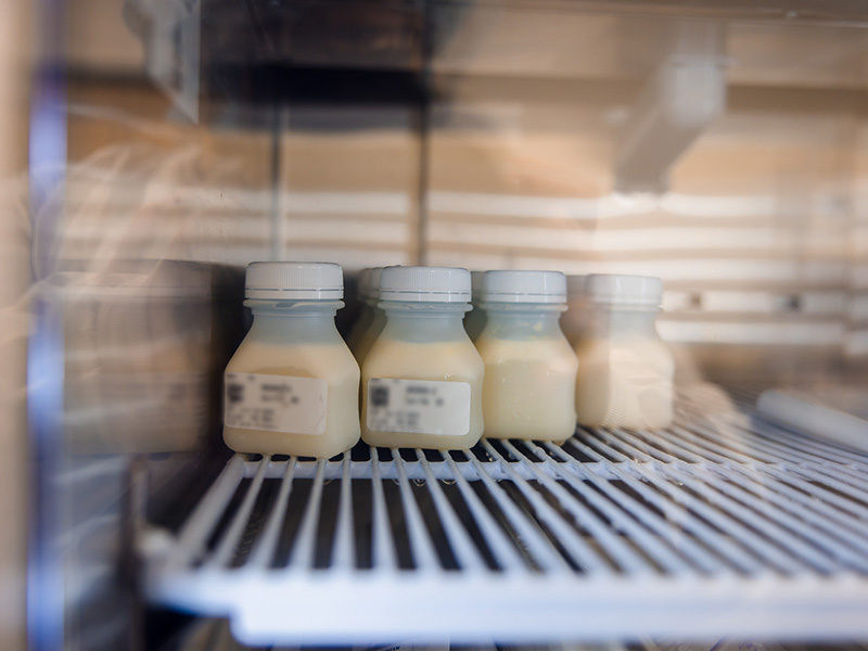 Breast milk for babies in neonatal intensive care is stored in the Milk Bank so it is ready when needed.